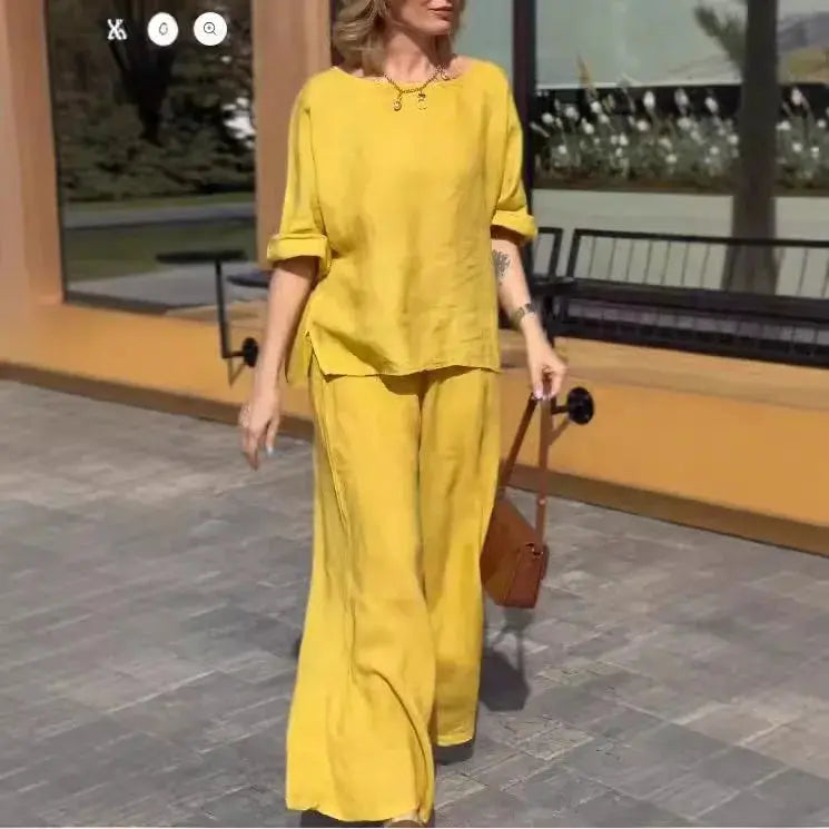 Conjunto de Linho Solto com Caimento Perfeito - Loja Luniva