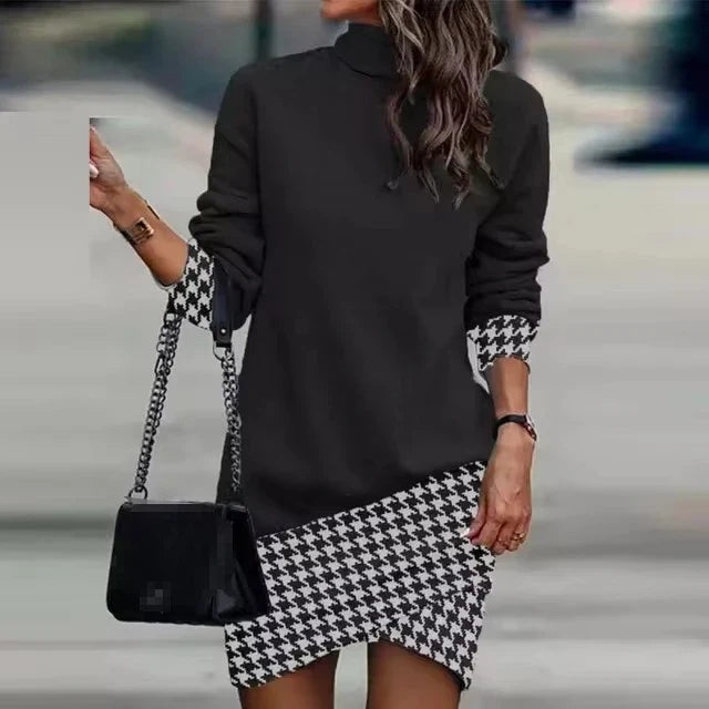 Vestido de Gola Alta Estampada Margot - Loja Luniva
