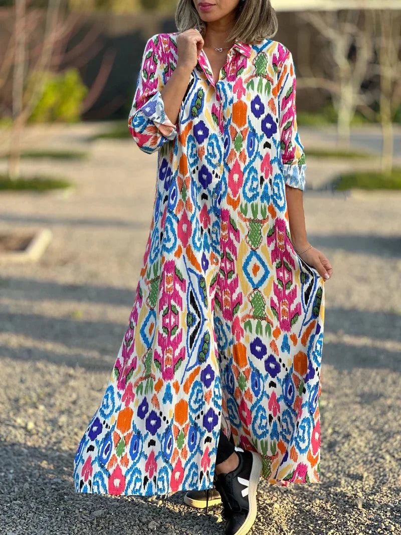 Vestido Longo Estampado Josilenne - Loja Luniva