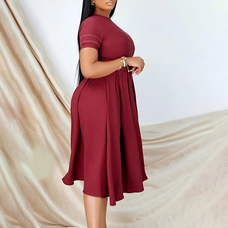 Vestido Plissado de Cintura Alta Giselle - Loja Luniva