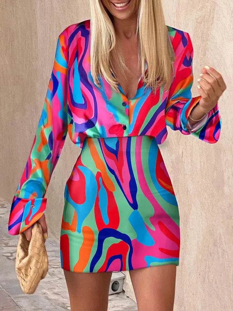 Conjunto Feminino de Manga Longa Estampado - Loja Luniva