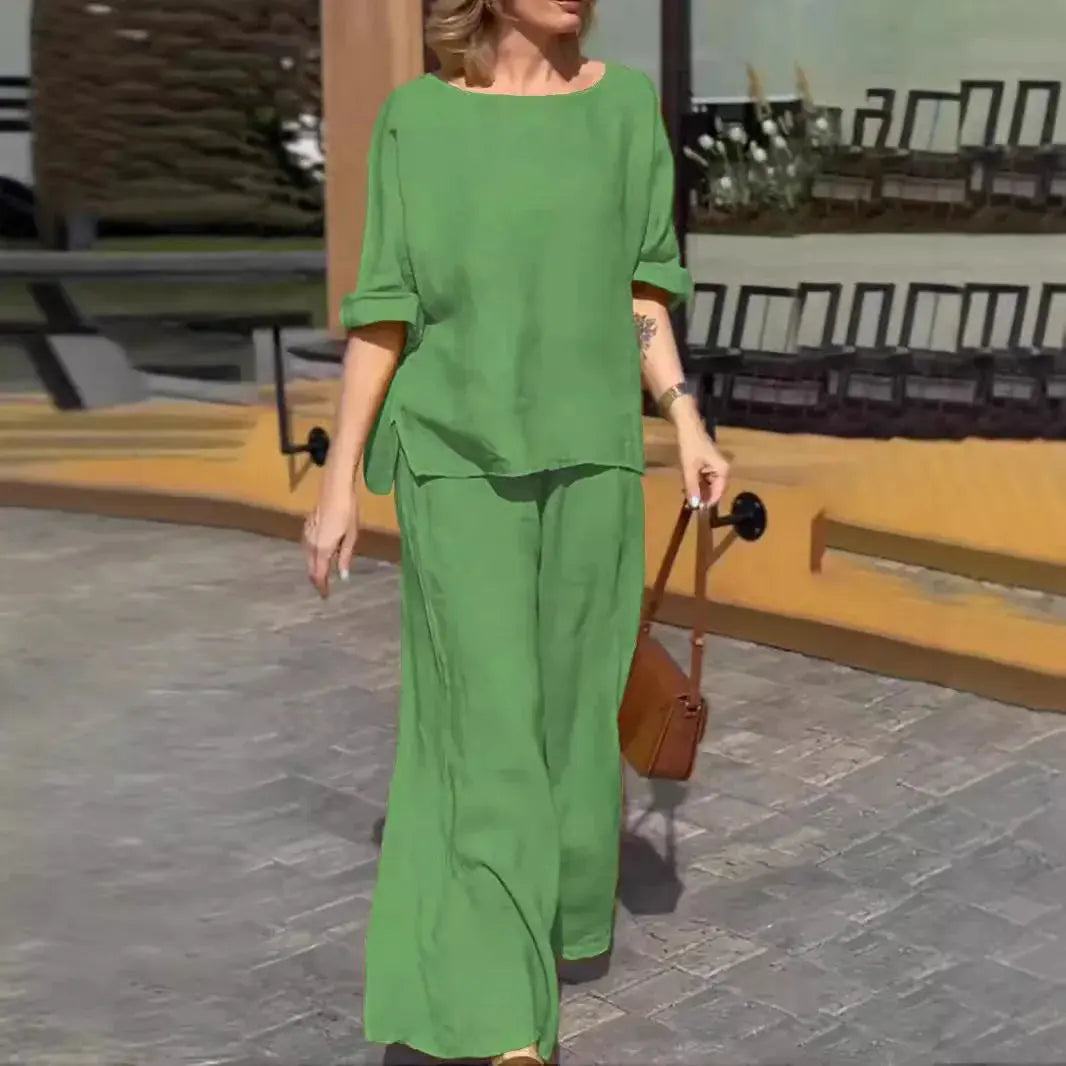 Conjunto de Linho Solto com Caimento Perfeito - Loja Luniva