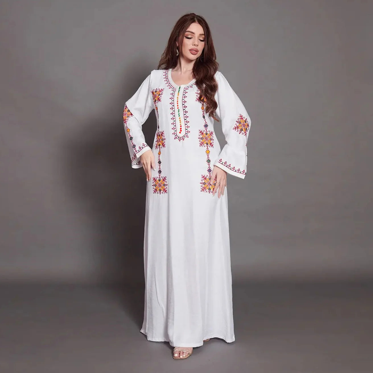 Vestido Longo Bordado Orlena - Loja Luniva