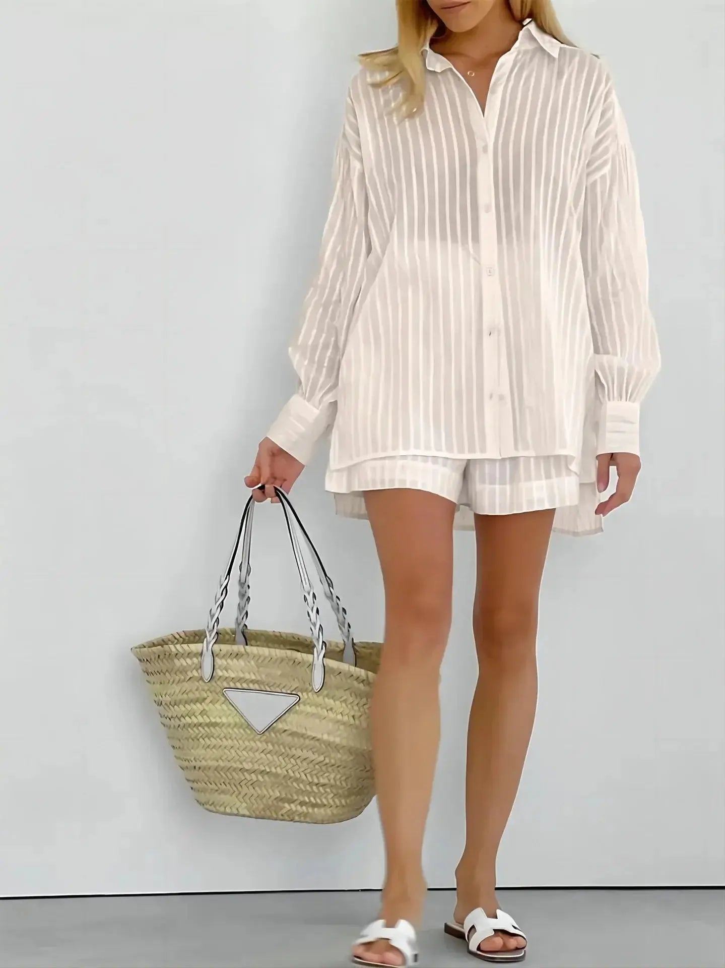Conjunto Feminino Listrado Nicolette - Loja Luniva