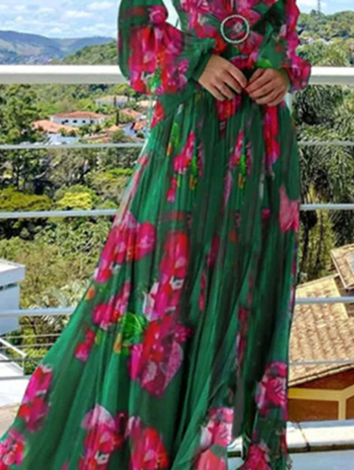 Vestido Longo Estampado Hermelinda - Loja Luniva