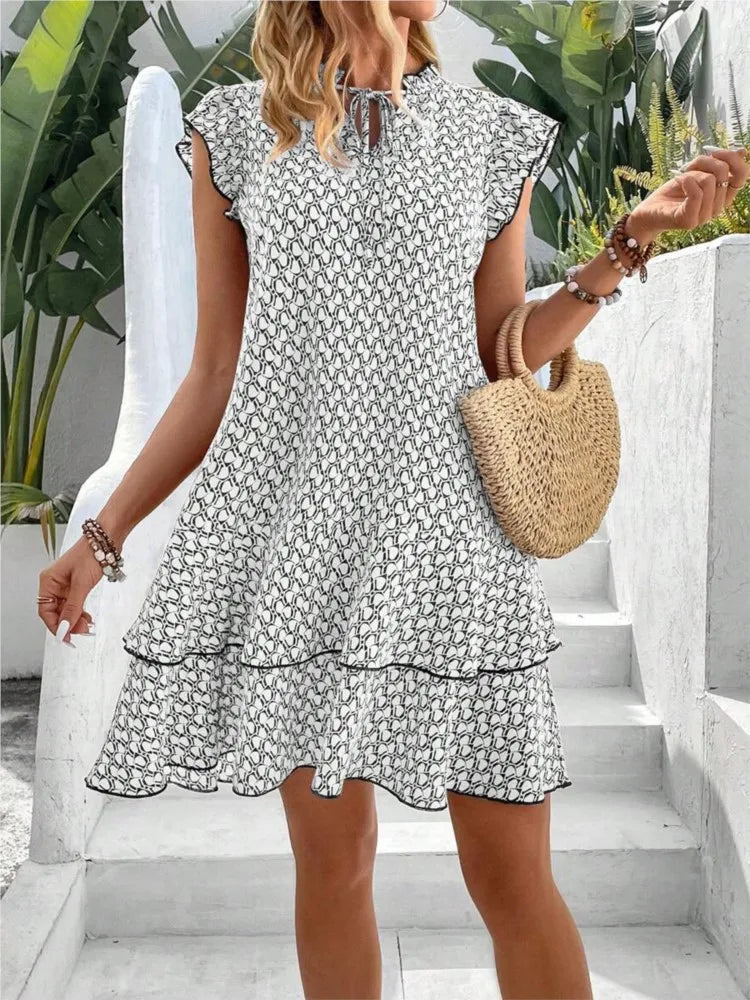 Vestido Curto com Gola V Amandine - Loja Luniva