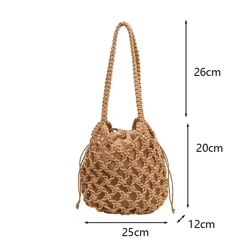 Bolsa De Praia Fios de Macramê Trançada - Loja Luniva
