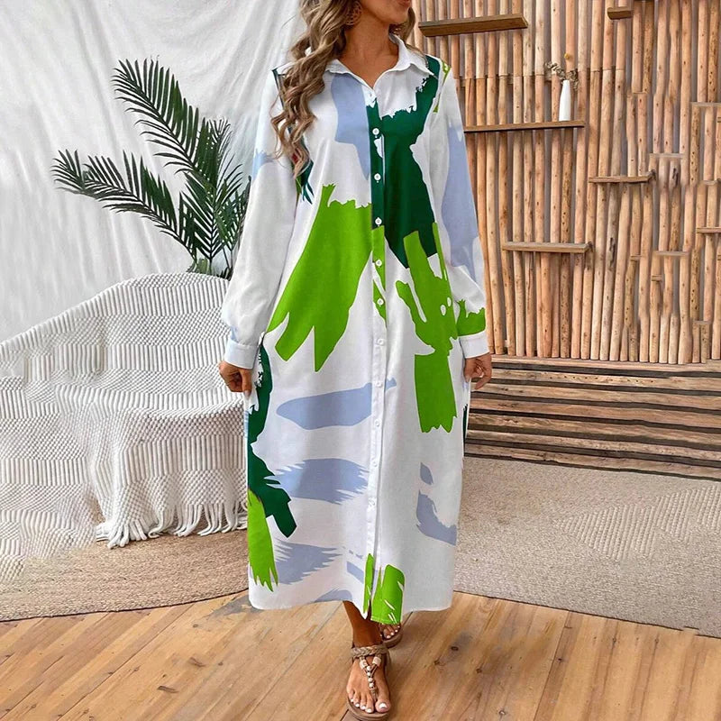 Vestido Longo Estampado Madalena - Loja Luniva