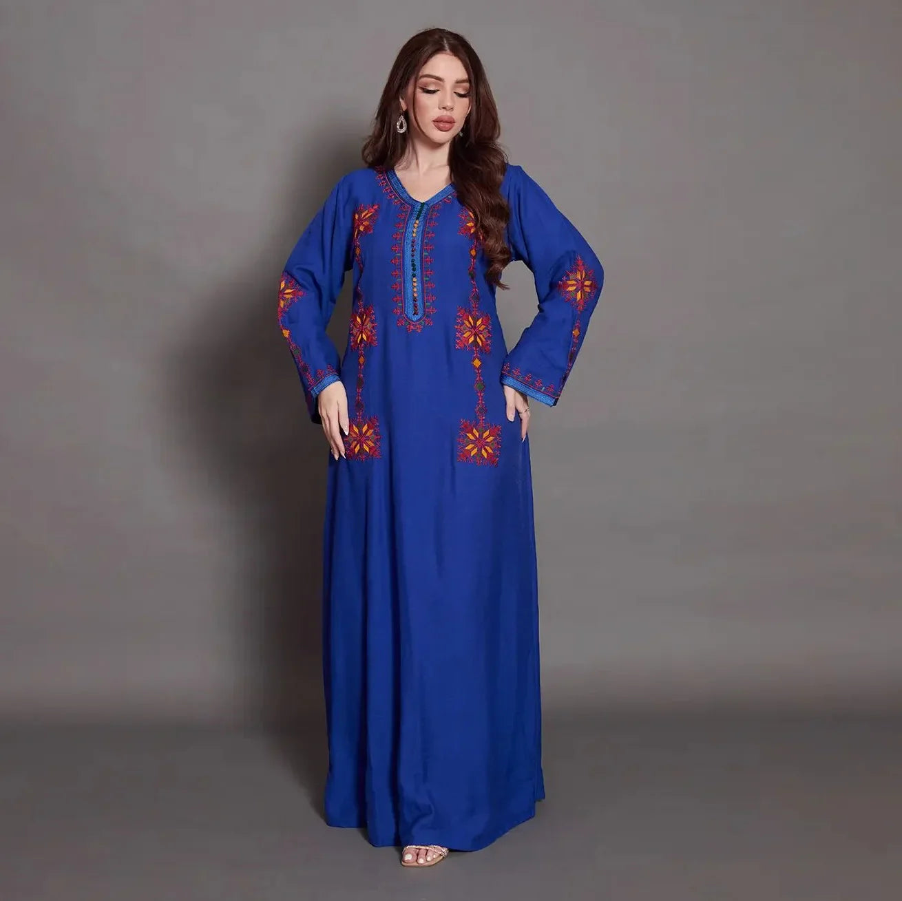 Vestido Longo Bordado Orlena - Loja Luniva