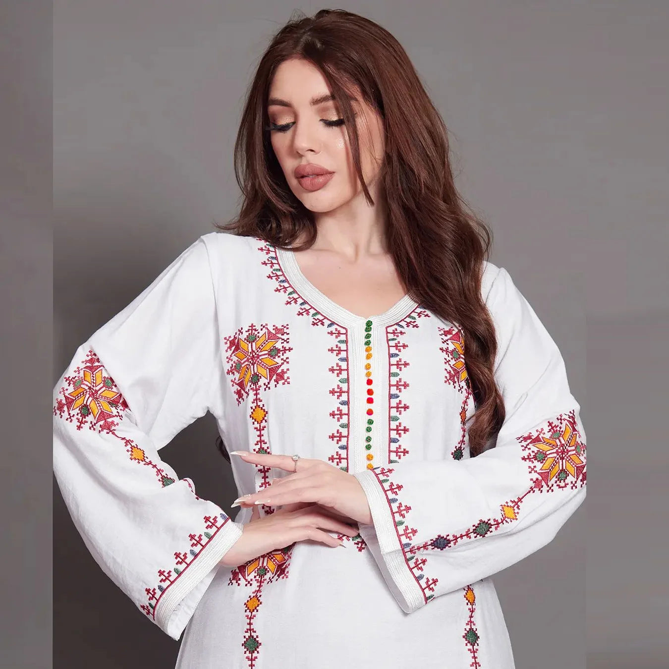 Vestido Longo Bordado Orlena - Loja Luniva
