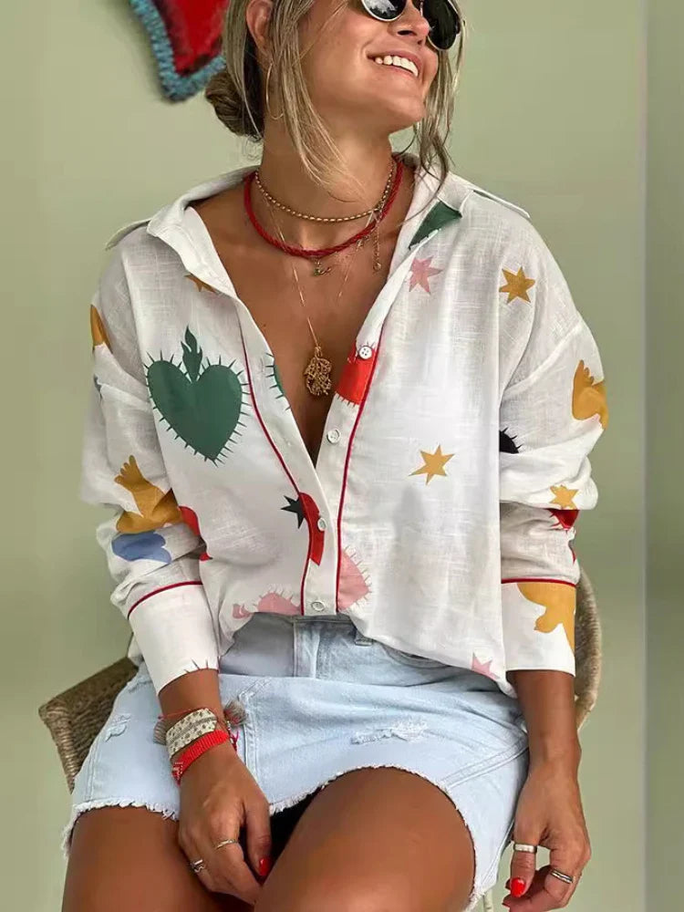 Camisa Feminina com Estampa Portia - Loja Luniva