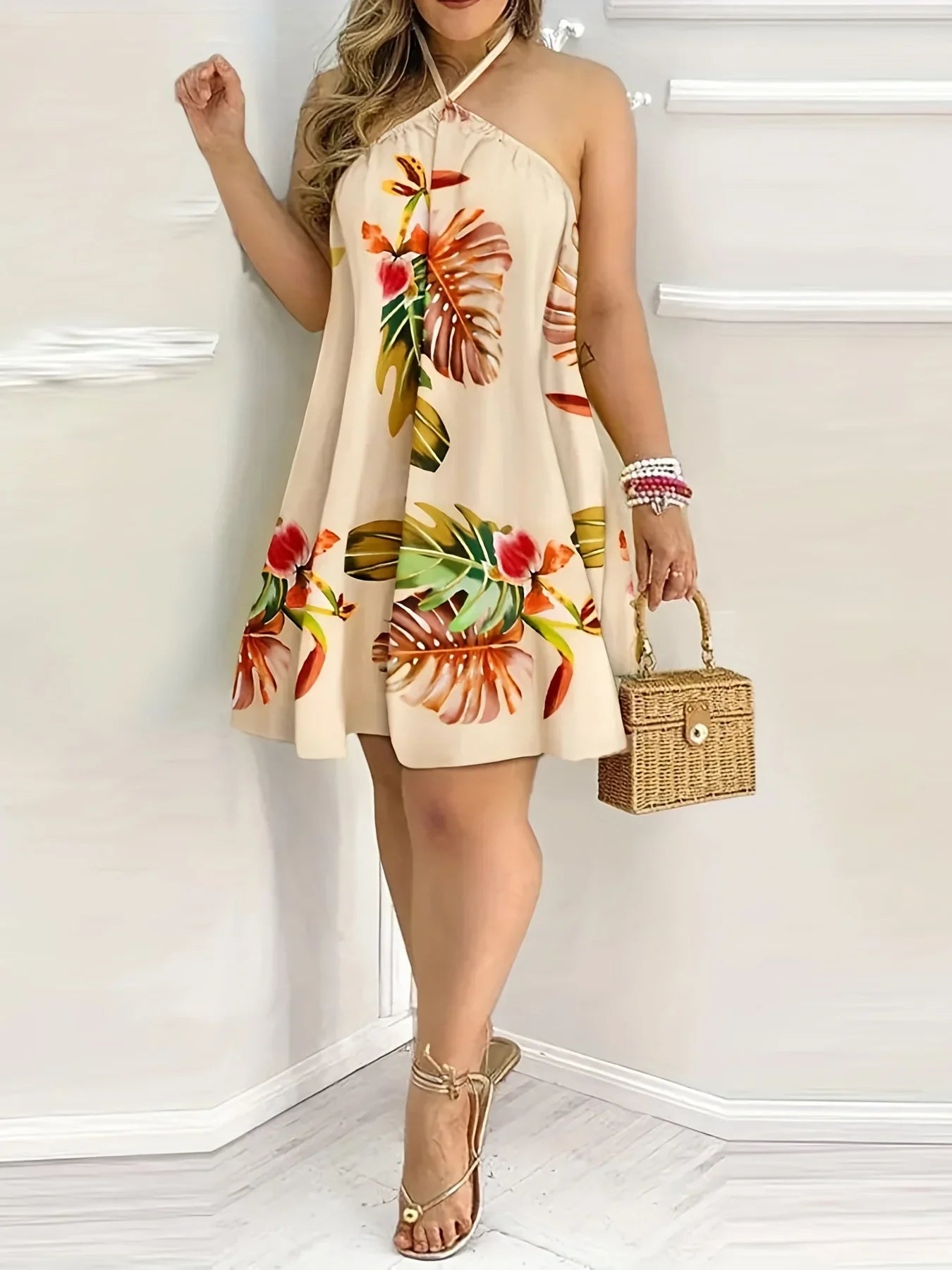 Vestido Curto Sem Mangas Estampado Josephine - Loja Luniva