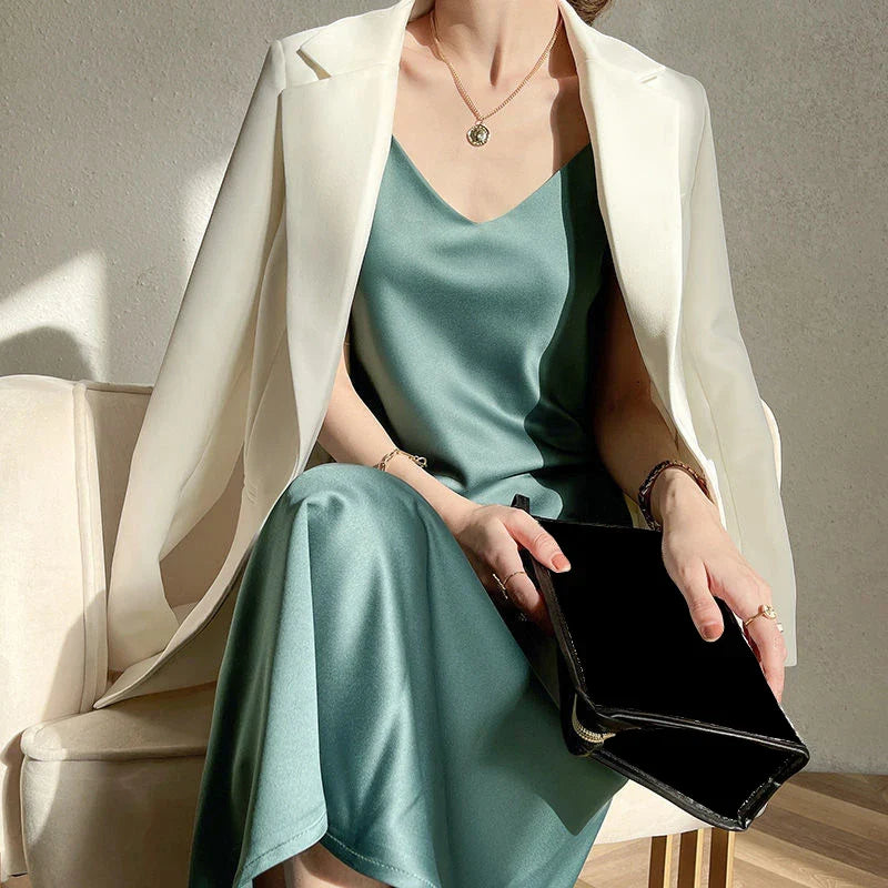 Vestido de Cetim Casual - Loja Luniva