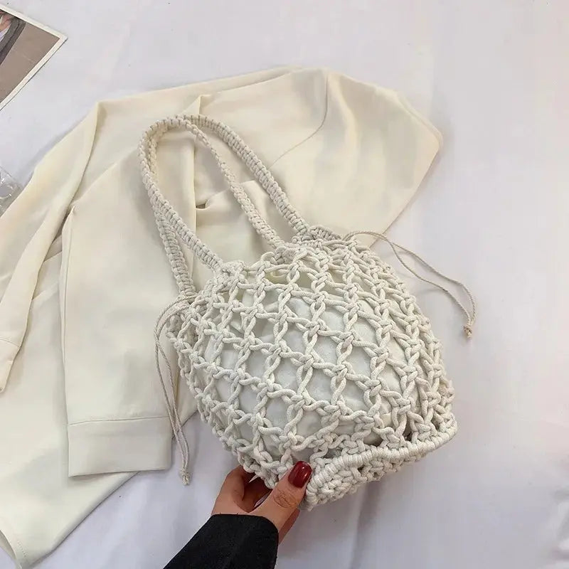 Bolsa De Praia Fios de Macramê Trançada - Loja Luniva