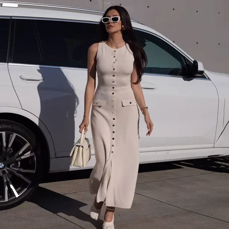 Vestido Longo com Botões Francine - Loja Luniva