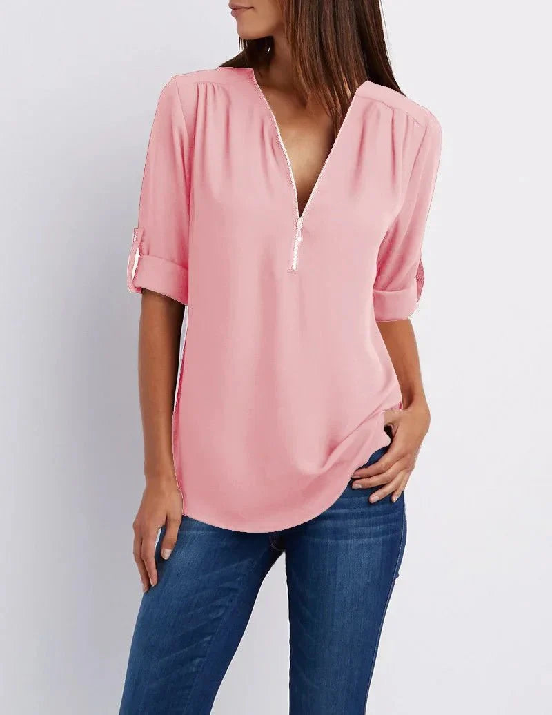 Blusa Feminina Gola V - Loja Luniva