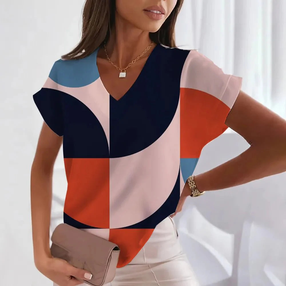 Blusa Feminina Manga Curta Estampada - Loja Luniva