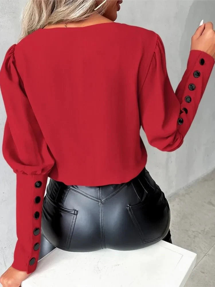 Blusa Feminina Social Manga Longa - Loja Luniva