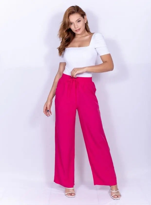 Calça Feminina Pantalona De Viscolinho - Loja Luniva