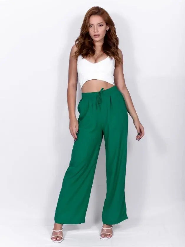 Calça Feminina Pantalona De Viscolinho - Loja Luniva