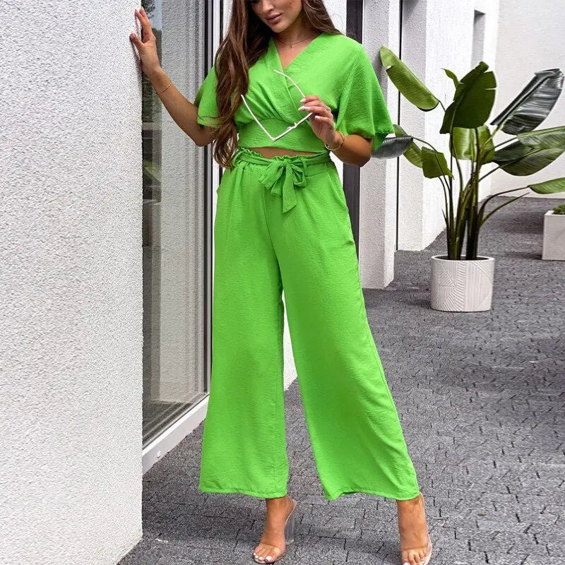 Calça Feminina Pantalona Verde - Loja Luniva