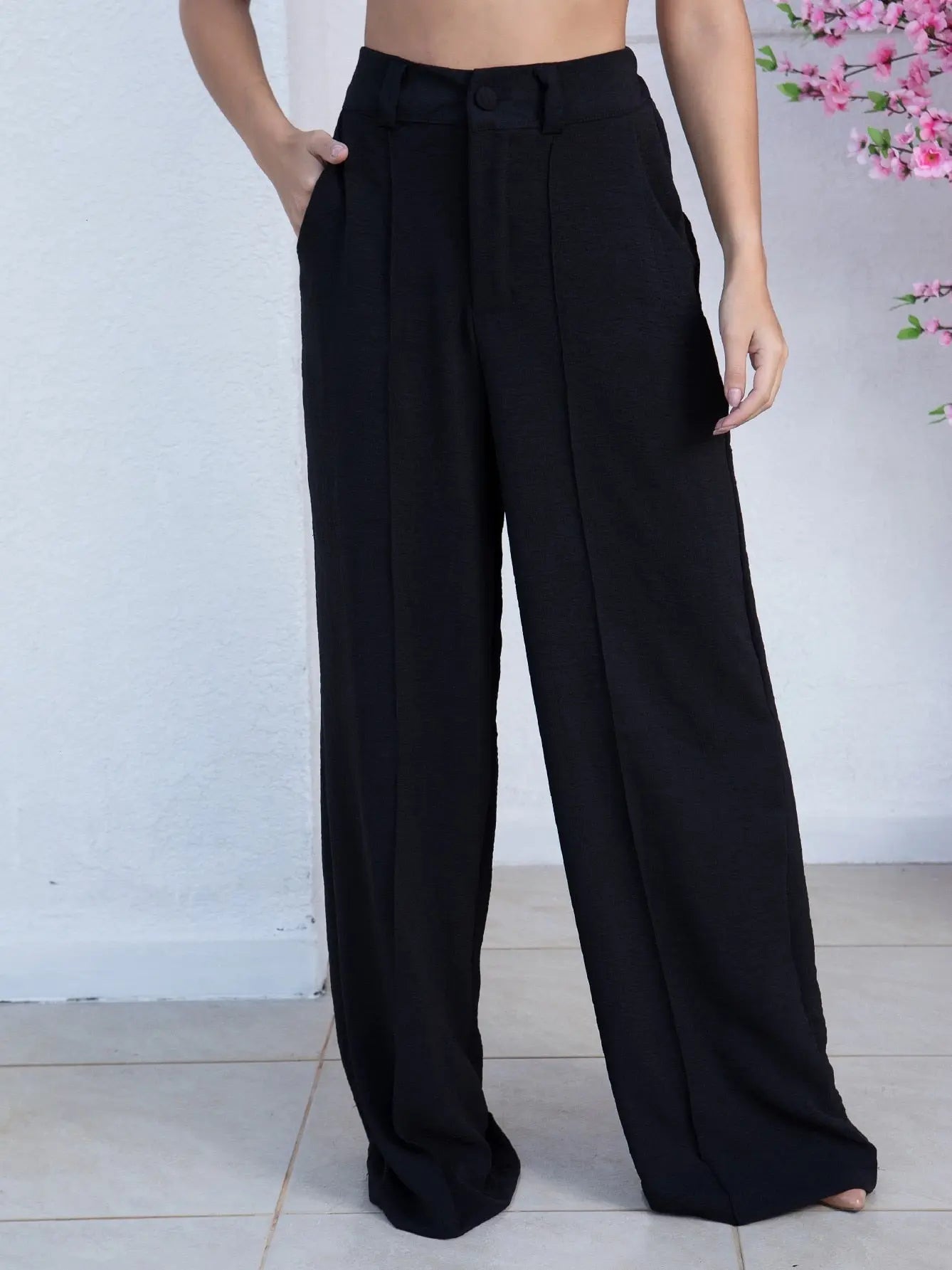 Calça Pantalona Feminina Cintura Alta - Loja Luniva