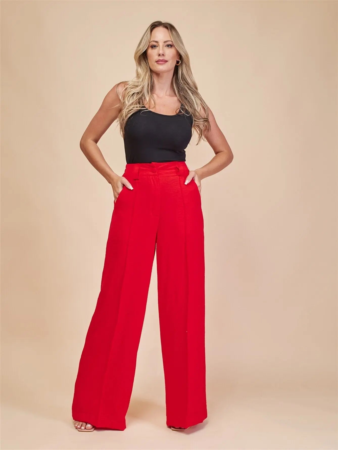 Calça Pantalona Feminina Cintura Alta - Loja Luniva