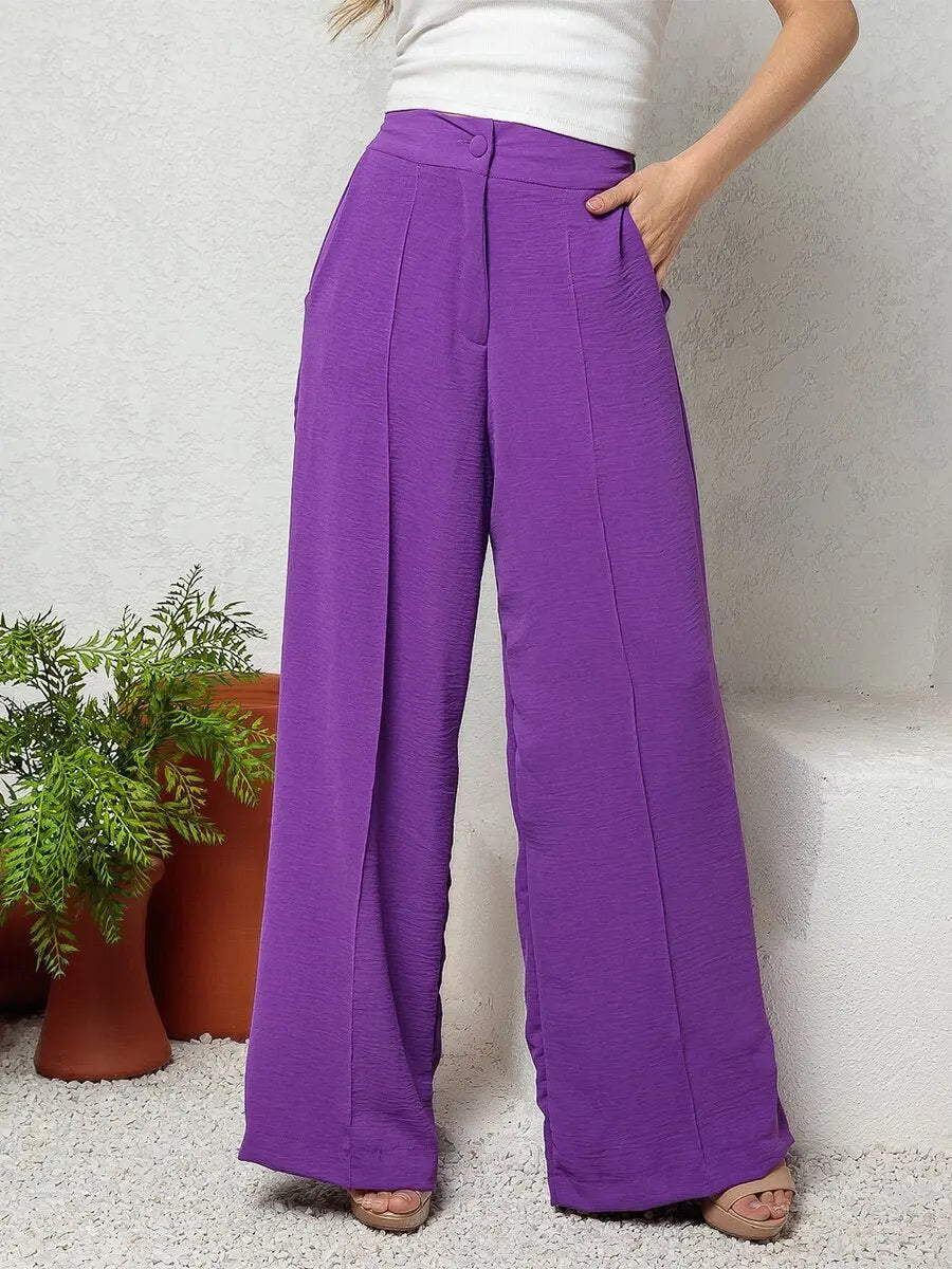 Calça Pantalona Feminina Cintura Alta - Loja Luniva