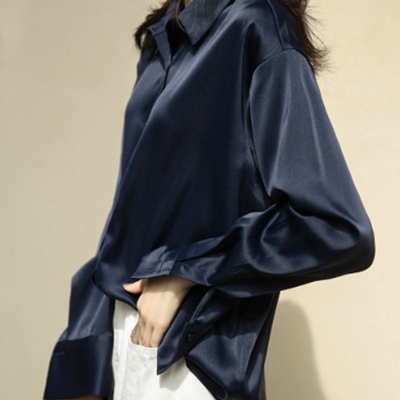 Camisa Feminina Social de Cetim - Loja Luniva