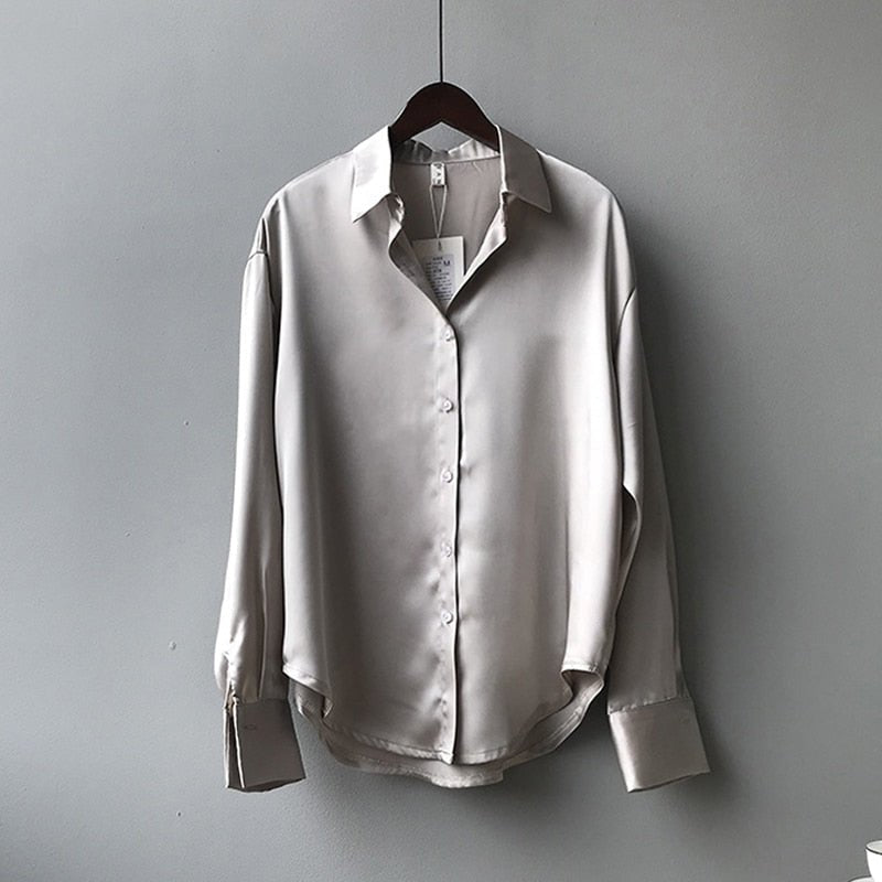 Camisa Feminina Social de Cetim - Loja Luniva
