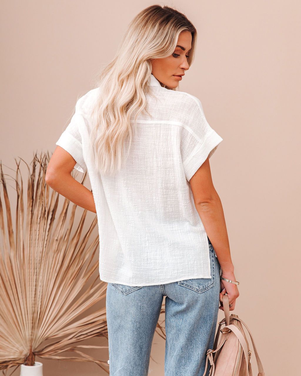 Camisa De Linho Feminina Manga Curta - Loja Luniva