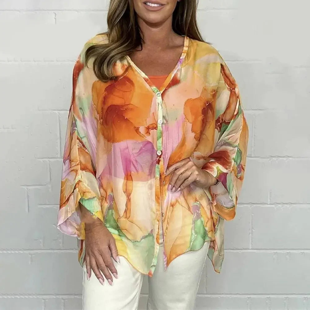 Camisa Feminina Chiffon Estampada - Loja Luniva