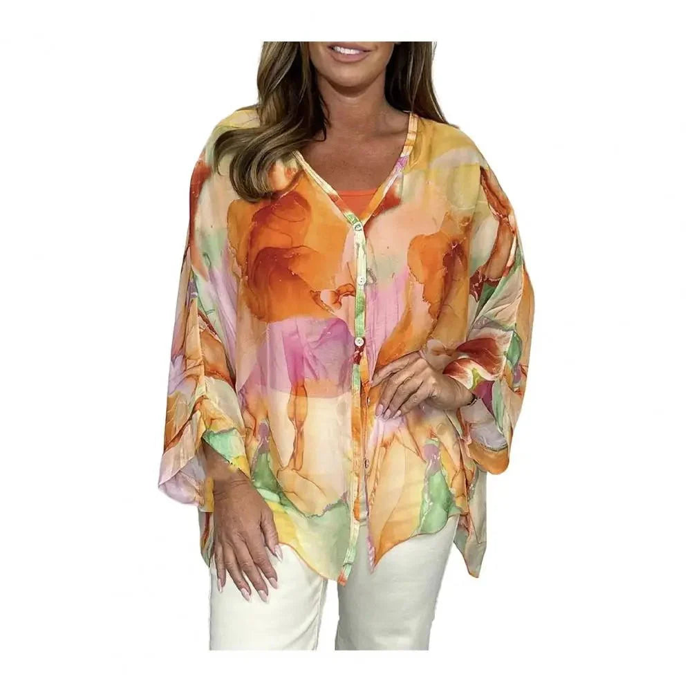 Camisa Feminina Chiffon Estampada - Loja Luniva