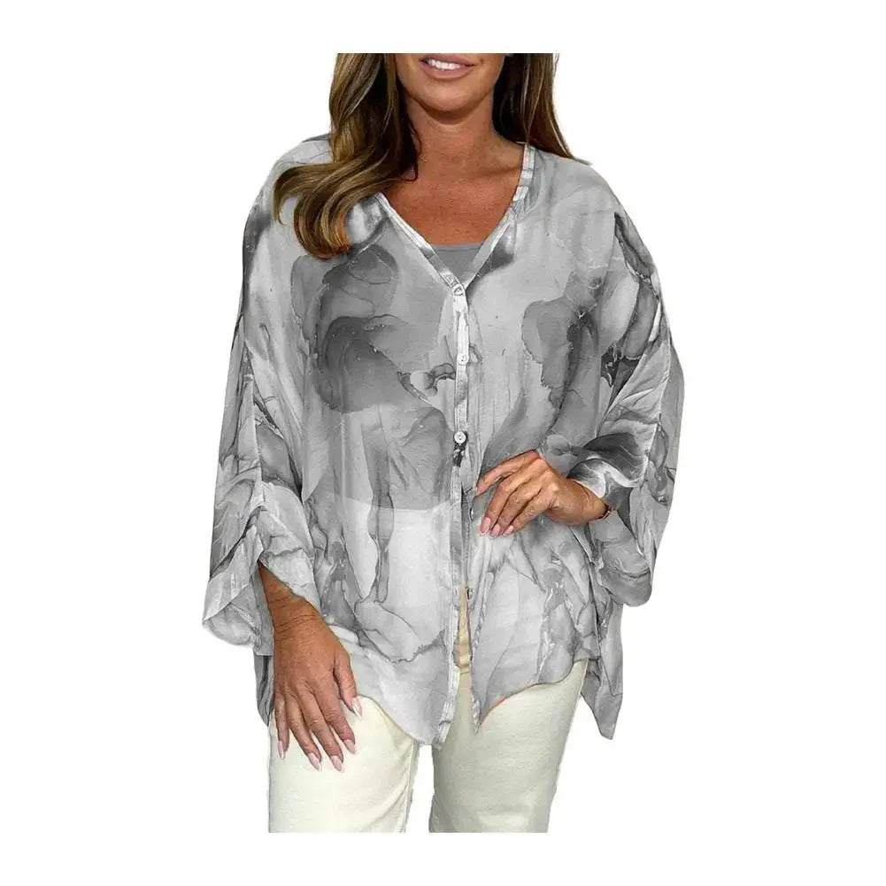 Camisa Feminina Chiffon Estampada - Loja Luniva