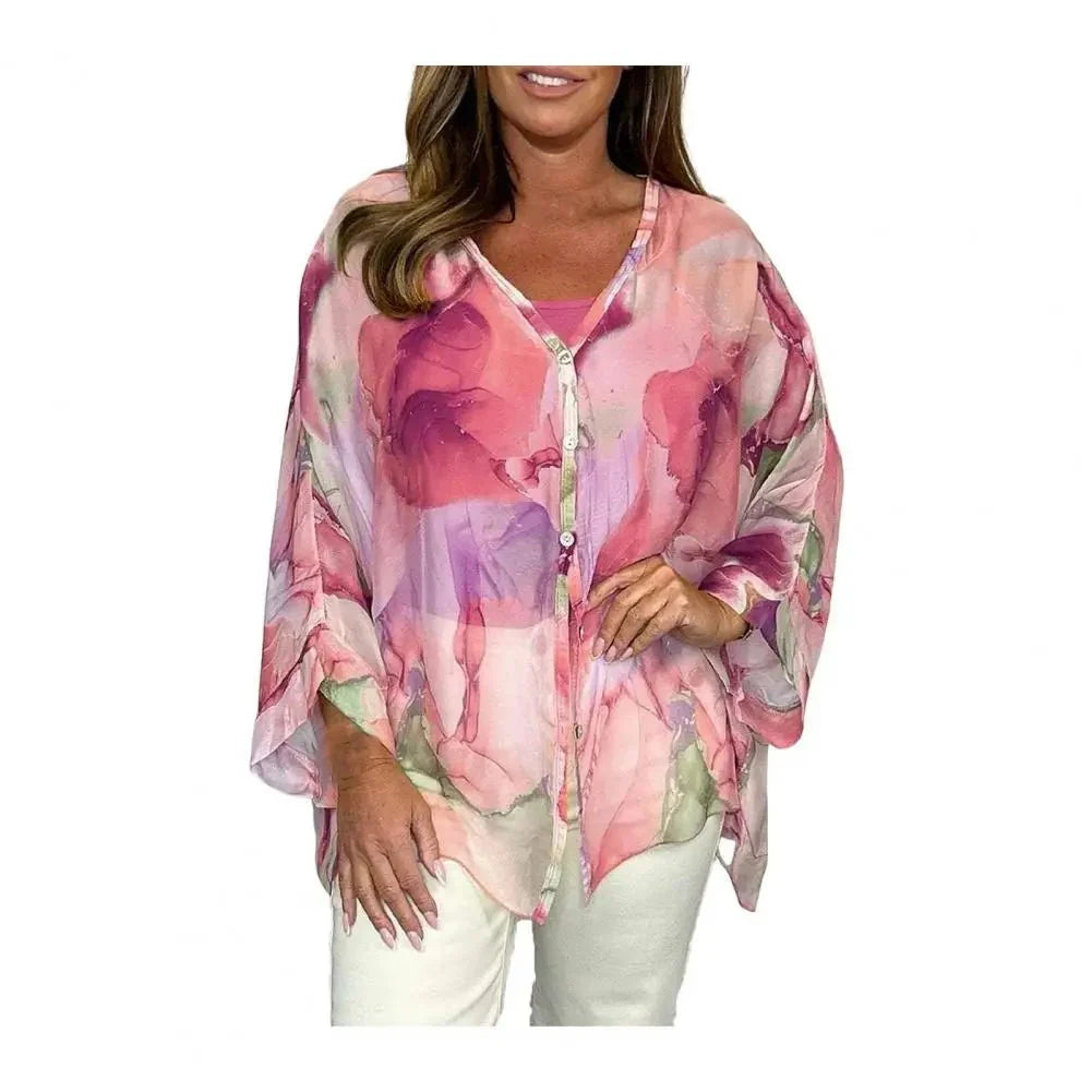Camisa Feminina Chiffon Estampada - Loja Luniva