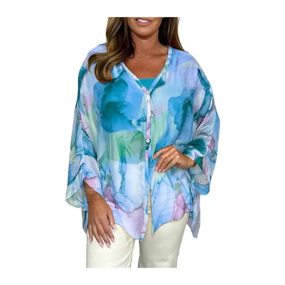 Camisa Feminina Chiffon Estampada - Loja Luniva