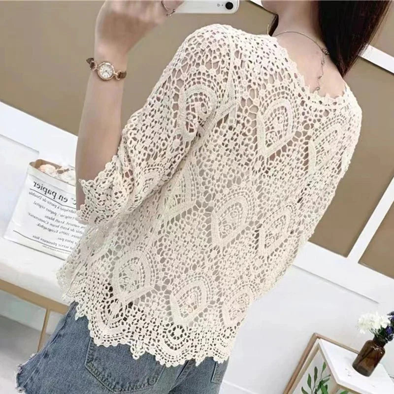 Camisa Feminina de Renda Corina - Loja Luniva
