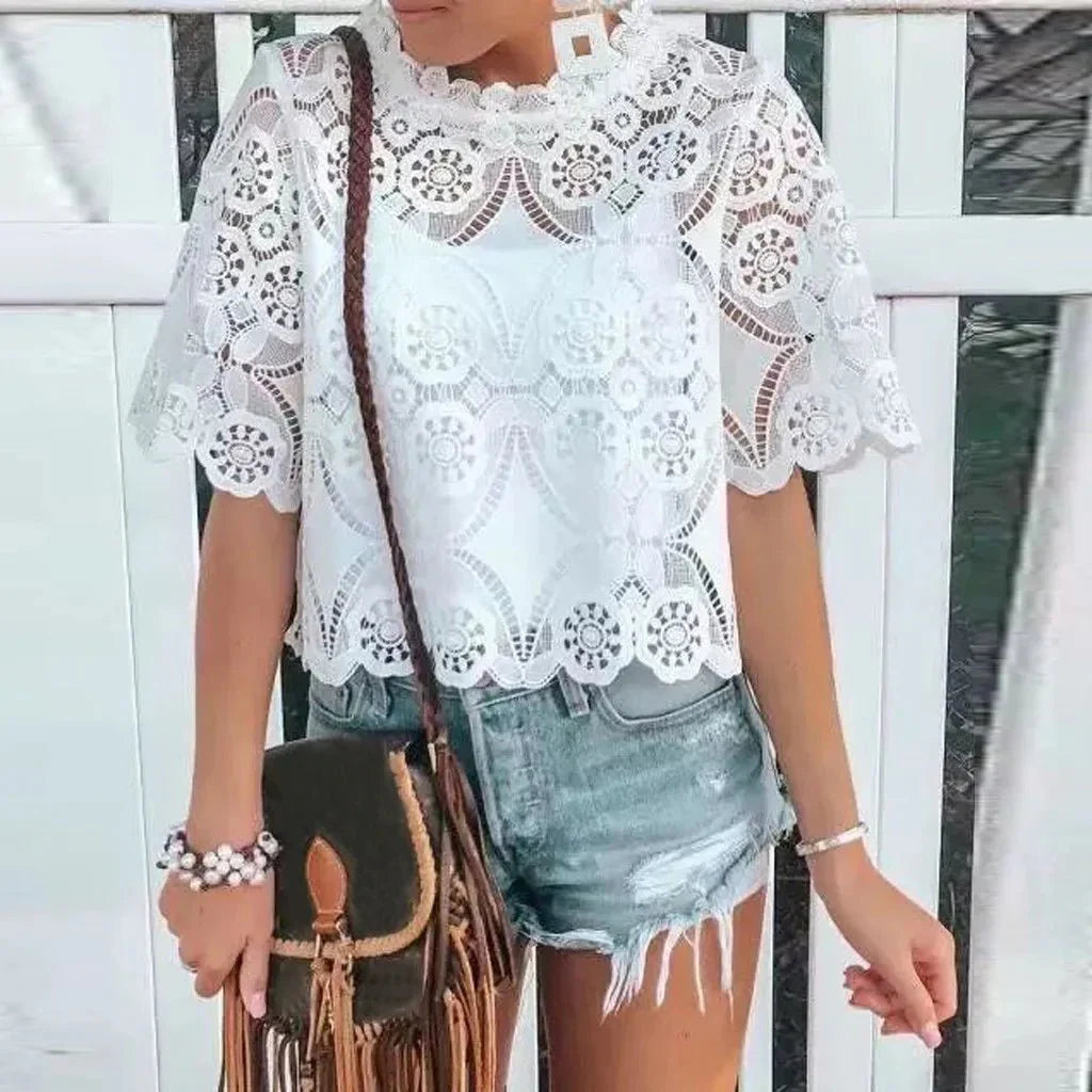 Camisa Feminina de Renda Vivina - Loja Luniva
