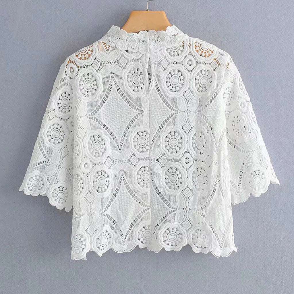 Camisa Feminina de Renda Vivina - Loja Luniva