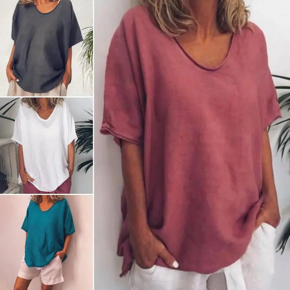 Camisa Feminina Manga Curta Gola V Giane - Loja Luniva