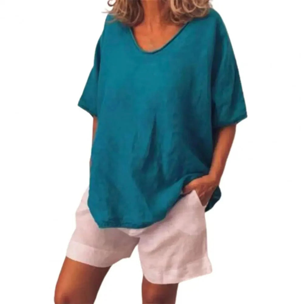 Camisa Feminina Manga Curta Gola V Giane - Loja Luniva