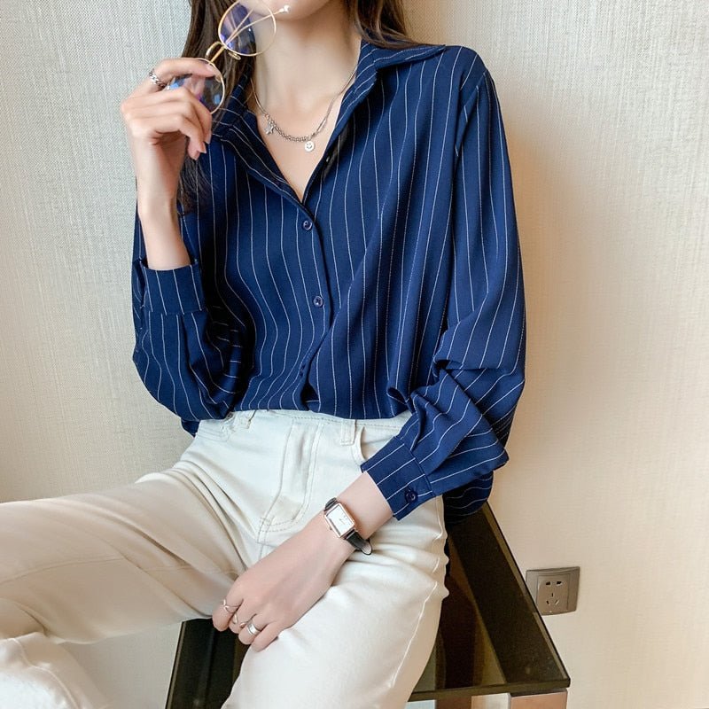 Camisa Feminina Social Listrada - Loja Luniva