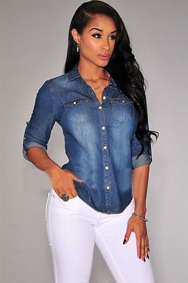 Camisa Jeans Feminina Social - Loja Luniva