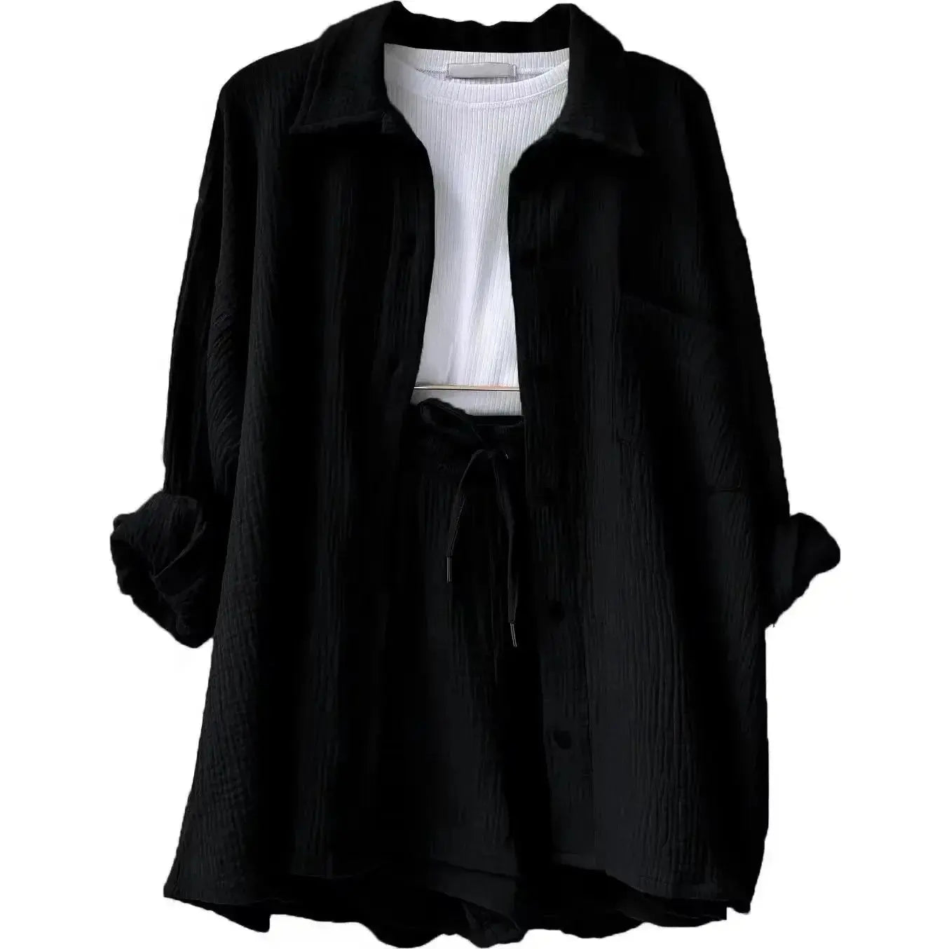 Conjunto Feminino Camisa Longa e Shorts - Loja Luniva