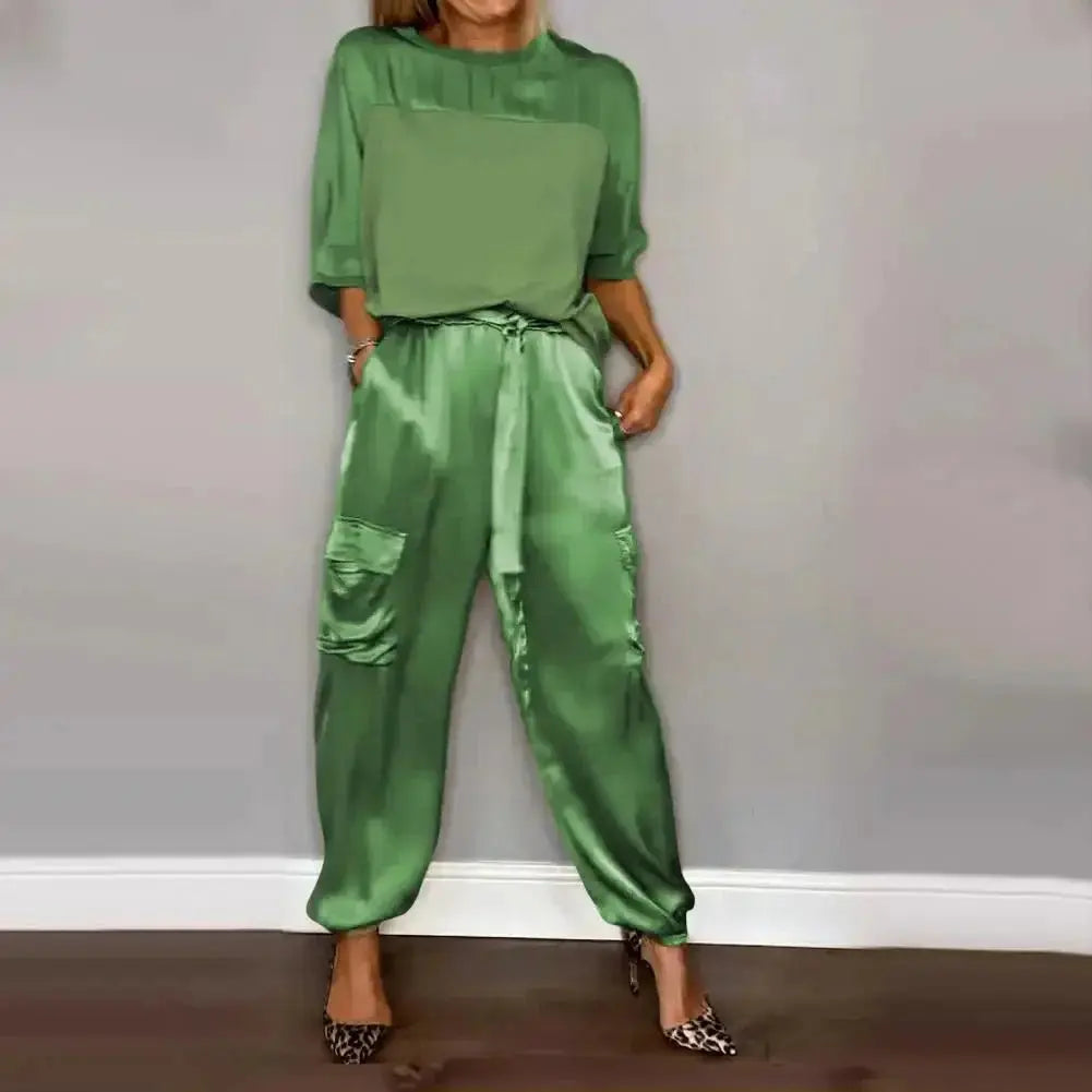 Conjunto Feminino de Cetim Liso - Loja Luniva