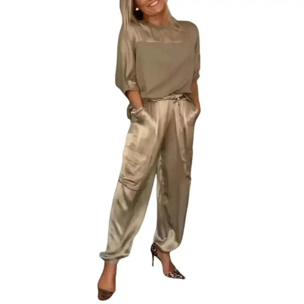 Conjunto Feminino de Cetim Liso - Loja Luniva