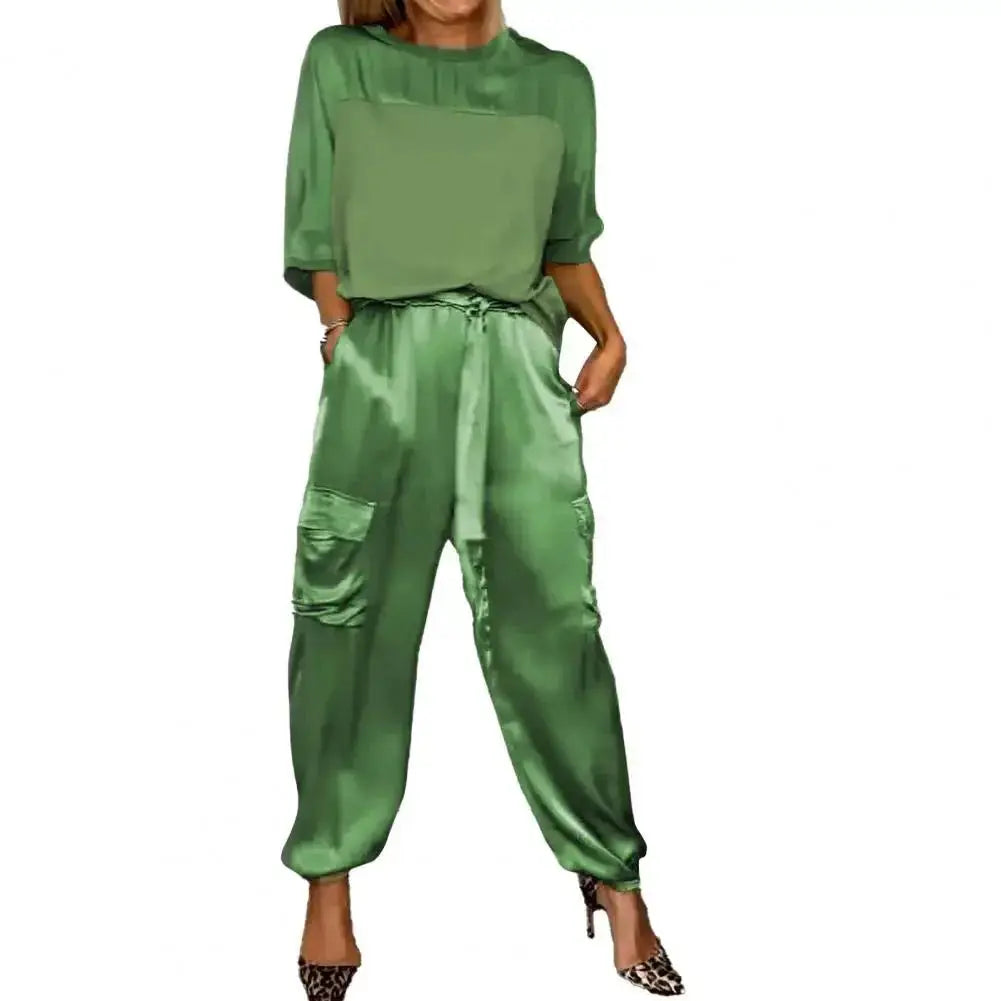 Conjunto Feminino de Cetim Liso - Loja Luniva