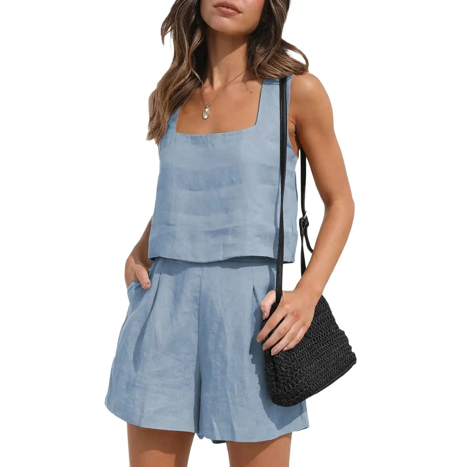 Conjunto Feminino Short e Blusa De Algodão - Loja Luniva