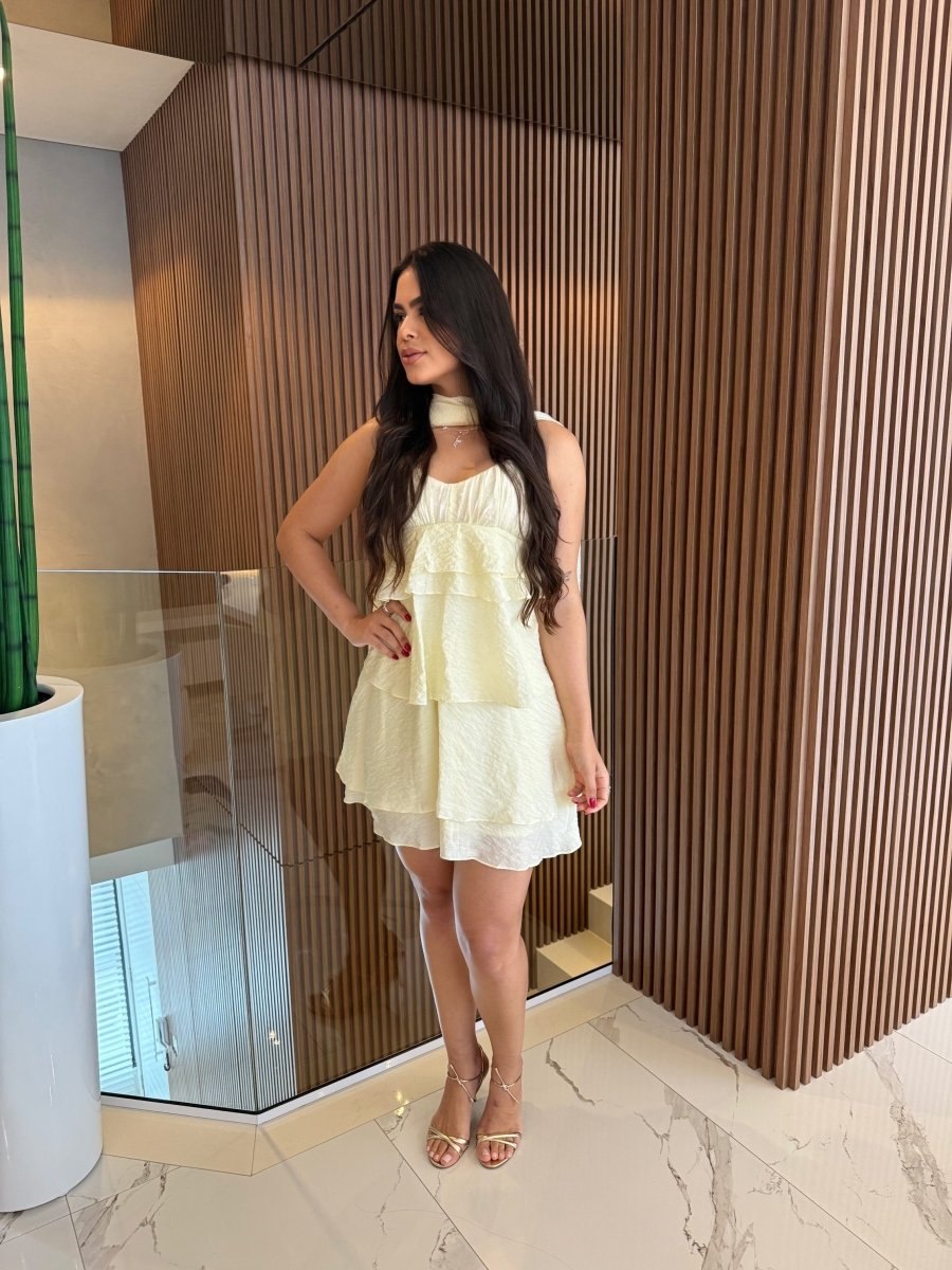 Vestido Curto de Babados Rebeca