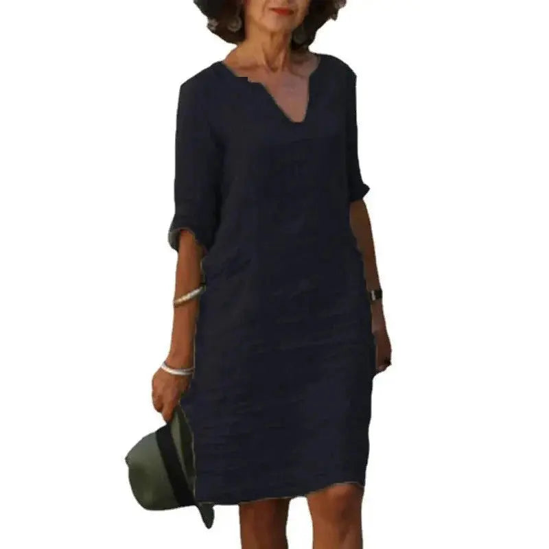 Vestido De Linho Curto - Loja Luniva